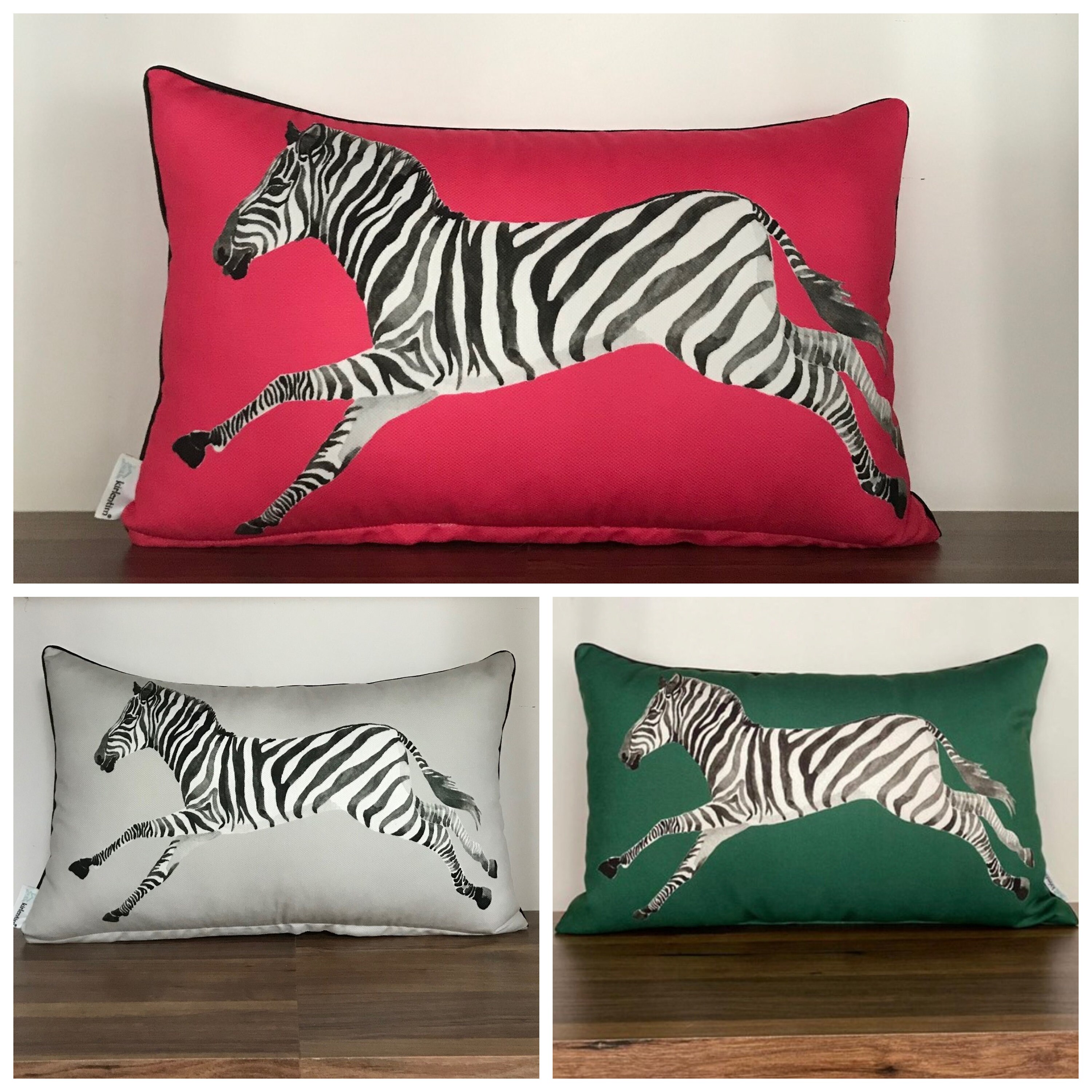 Zebra Lumbar Pillow Cover Zebra Print Cushion Zebra Pillow Etsy