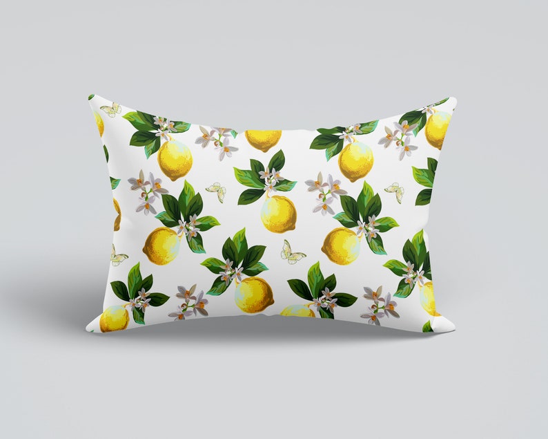 Lemon Outdoor Pillow Coverlemon Lumbar Pillowlemon Throw Etsy