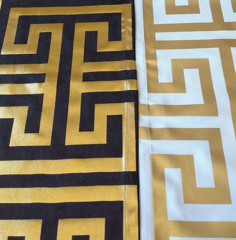 Gold Table Runnergreek Key Table Runnerblack and Gold Table Etsy