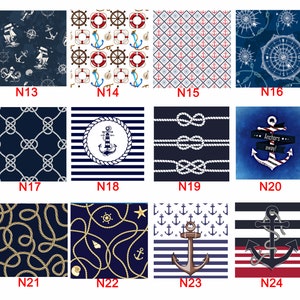Nautical Chair Cushions & Covers Custom Kitchen Chair Pads 1.2 or 2 Inches Thick Foam Included Ties at the Back Zippered Easy to Wash image 4