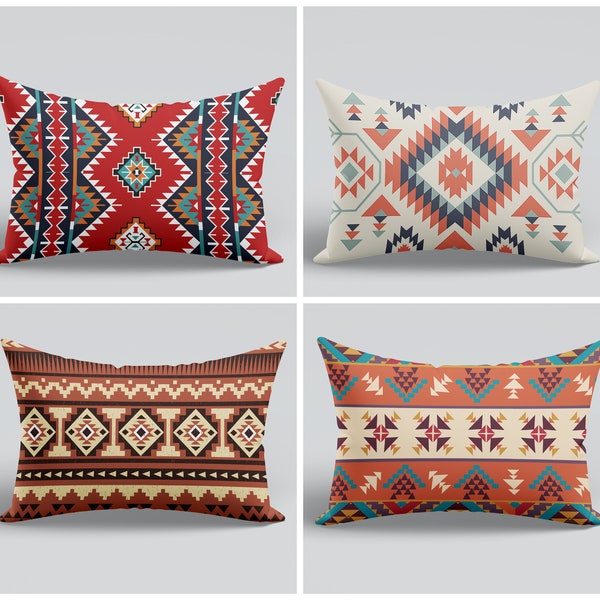 Southwestern Pillow Cover|Tribal Lumbar Pillow|Aztec Ethnic Rectangle Throw Pillow|8x16 10x20 12x18 12x20 16x24 Southwest Pillow|Navajo