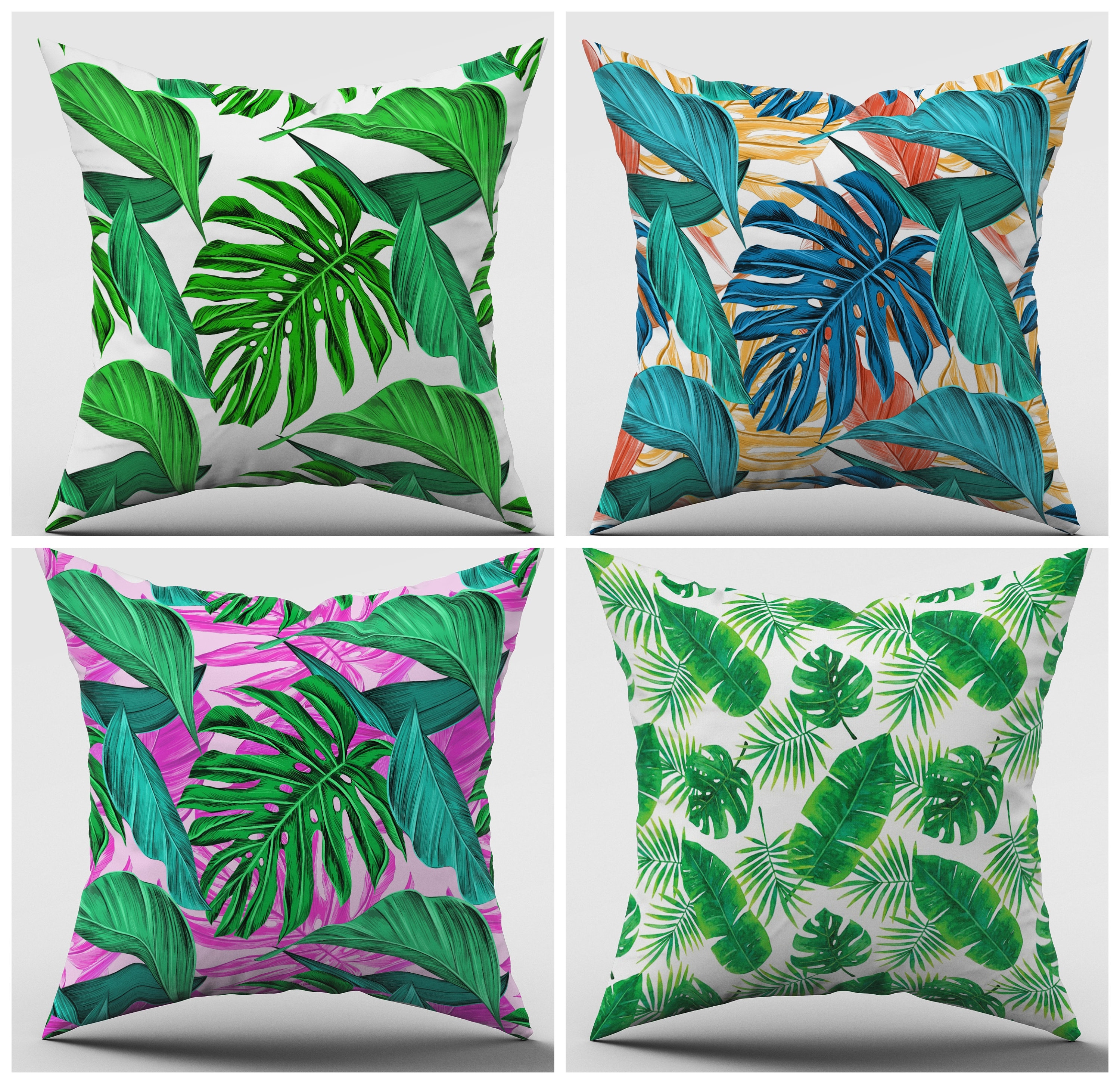 Sunbrella Outdoor Pillow CoverTropical Leaves PillowOutdoor Etsy