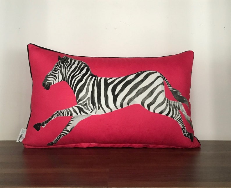 Zebra Pillow Cover Zebra Print Cushion Zebra Lumbar Pillow Etsy