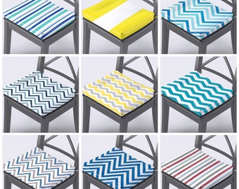 Outdoor Chair Cushions & Covers, Geometric Pattern Chair Pads, Chair Cushions with Ties, Chair Covers, Custom Chair Cushion,Foam Included