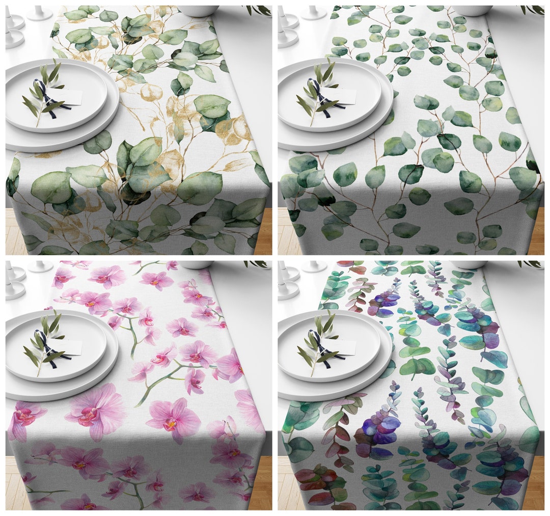 Eucalyptus Table Runner, Eucalyptus Table Cloth, Eucalyptus Table