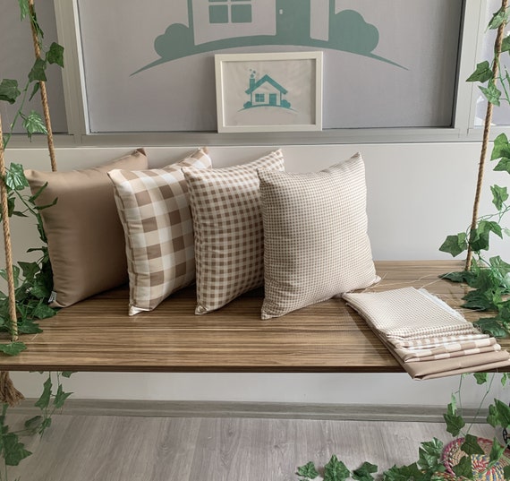 Beige buffalo check pillows discount