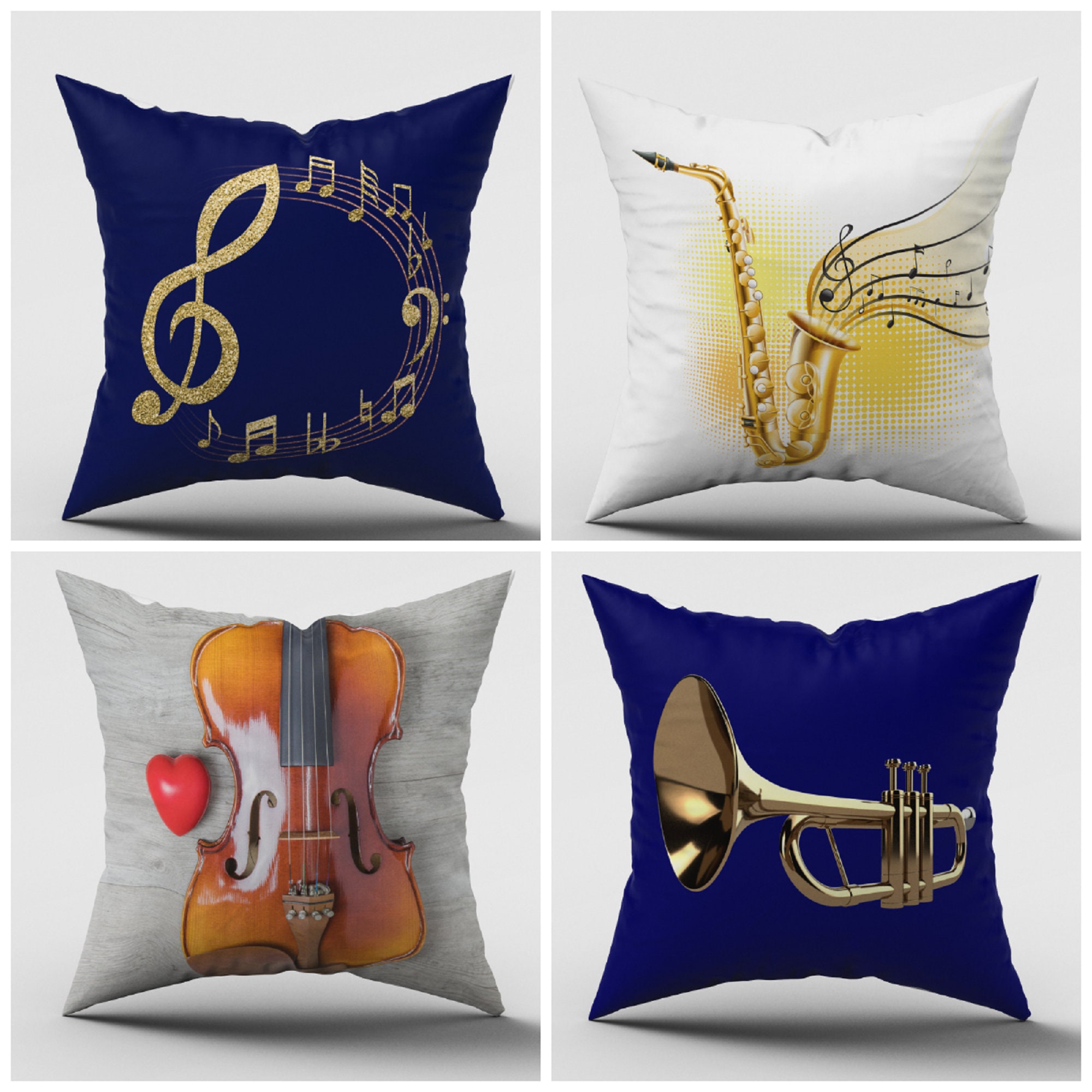 Musical Note Pillow CoversMusic Instrument Etsy