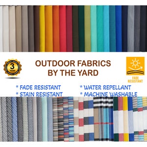 Outdoor Fabric by the Yard|Fade Resistant Fabric, Acrylic Outdoor Fabric, Waterproof Fabric, Striped, Plaid Outdoor Fabric