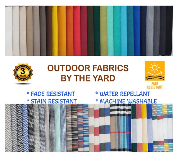 Outdoor Fabric by the Yardfade Resistant Fabric, Acrylic Outdoor Fabric,  Waterproof Fabric, Striped, Plaid Outdoor Fabric 