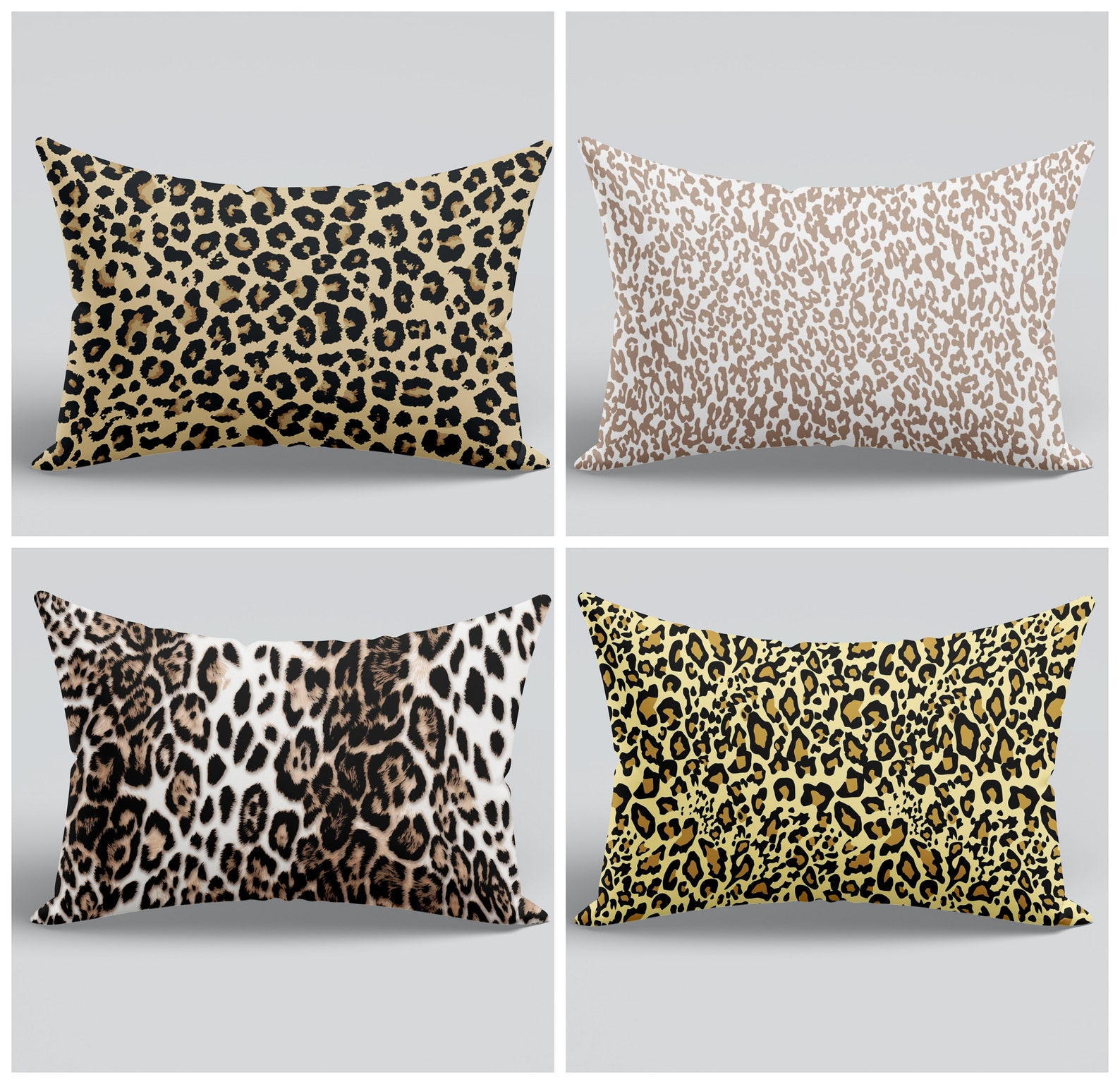 Leopard Lumbar Pillow Coversanimal Print Throw Pillowcheetah Etsy