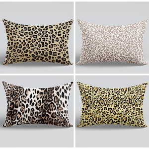 Leopard Lumbar Pillow Covers|Animal Print Throw Pillow|Cheetah Cushion Case|African Pillow|8x16 10x20 12x16 12x18 Double Sided Patio Pillow