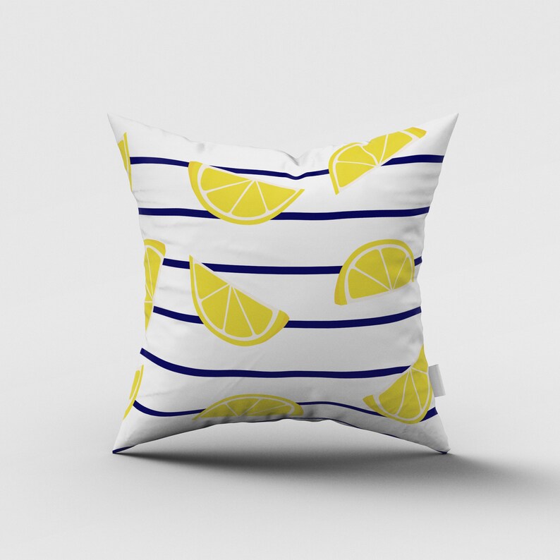 Lemon Pillow Coverslemon Outdoor Cushionlemon Patio Pillow Etsy