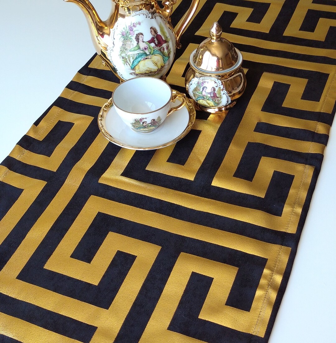 Gold Table Runnergreek Key Table Runnerblack and Gold Table