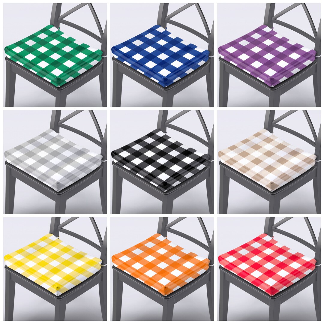 Outdoor Chair Cushions & Covers, Gingham Chair Pads, Check Pattern