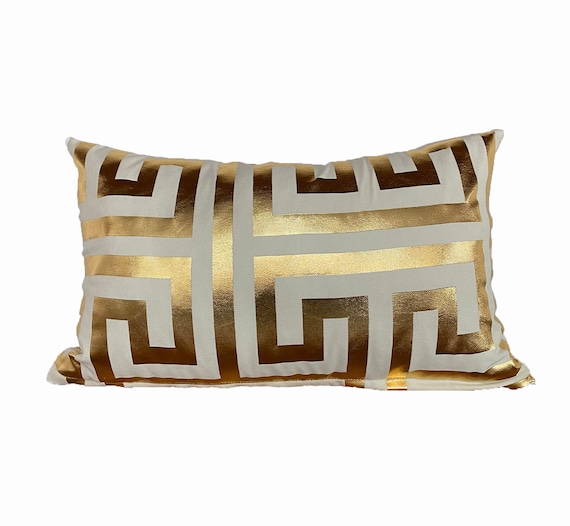 Cream and Gold Pillow Covergold Cushiongreek Key Throw Pillowsgold Home Decorgreek Pillows Etsy
