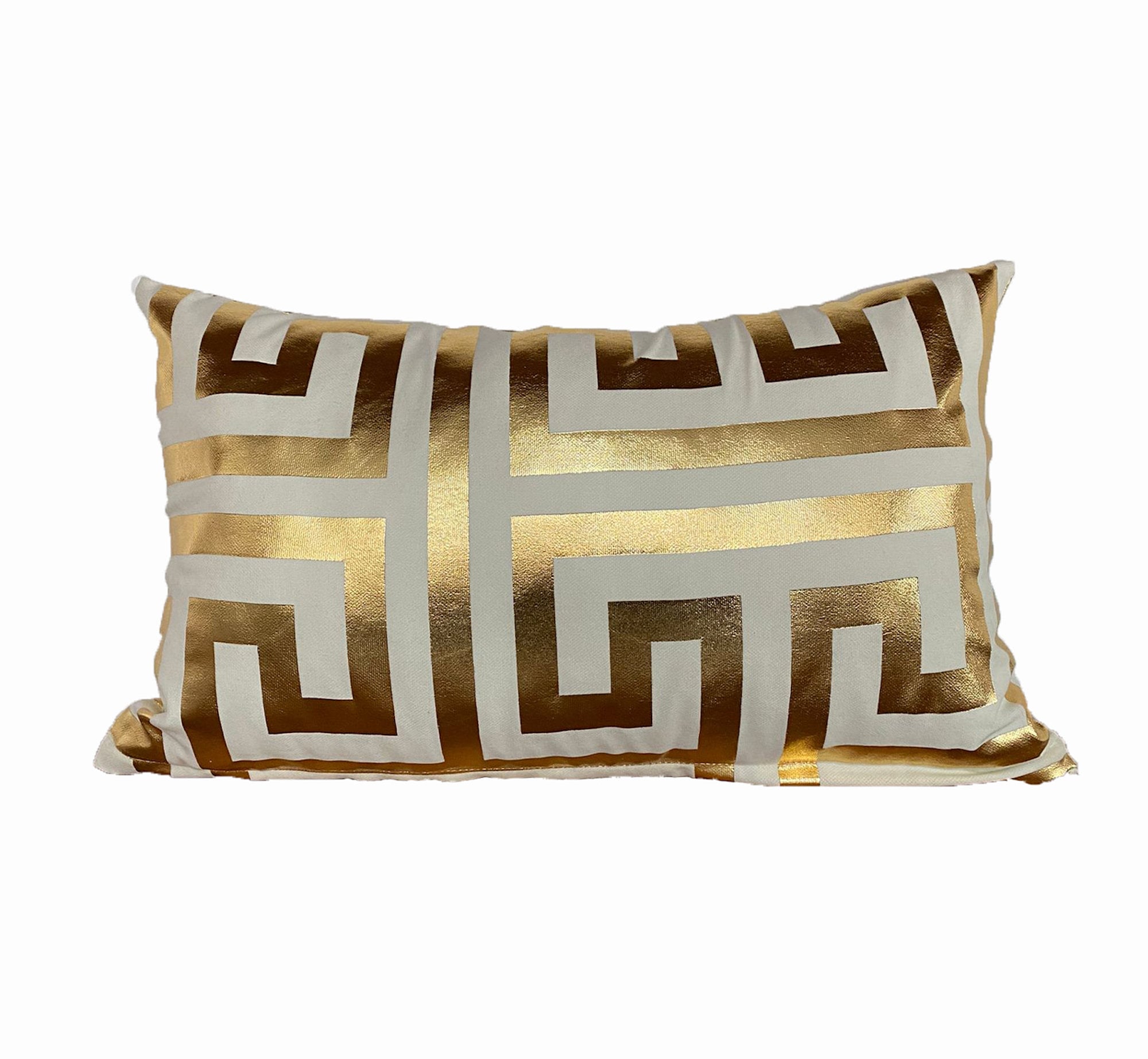 Navy & Gold Greek Keys/Border/pattern Decorative Pillow Throw Cover