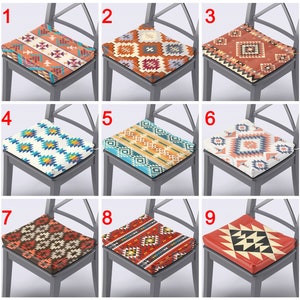 Chair Pads & Covers, Native American Chair Cushions, Chair Cushions with Ties, Southwestern Chair Covers, Custom Chair Cushion,Foam Included image 2