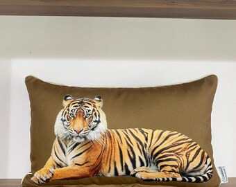 Tiger print lumbar pillow sale