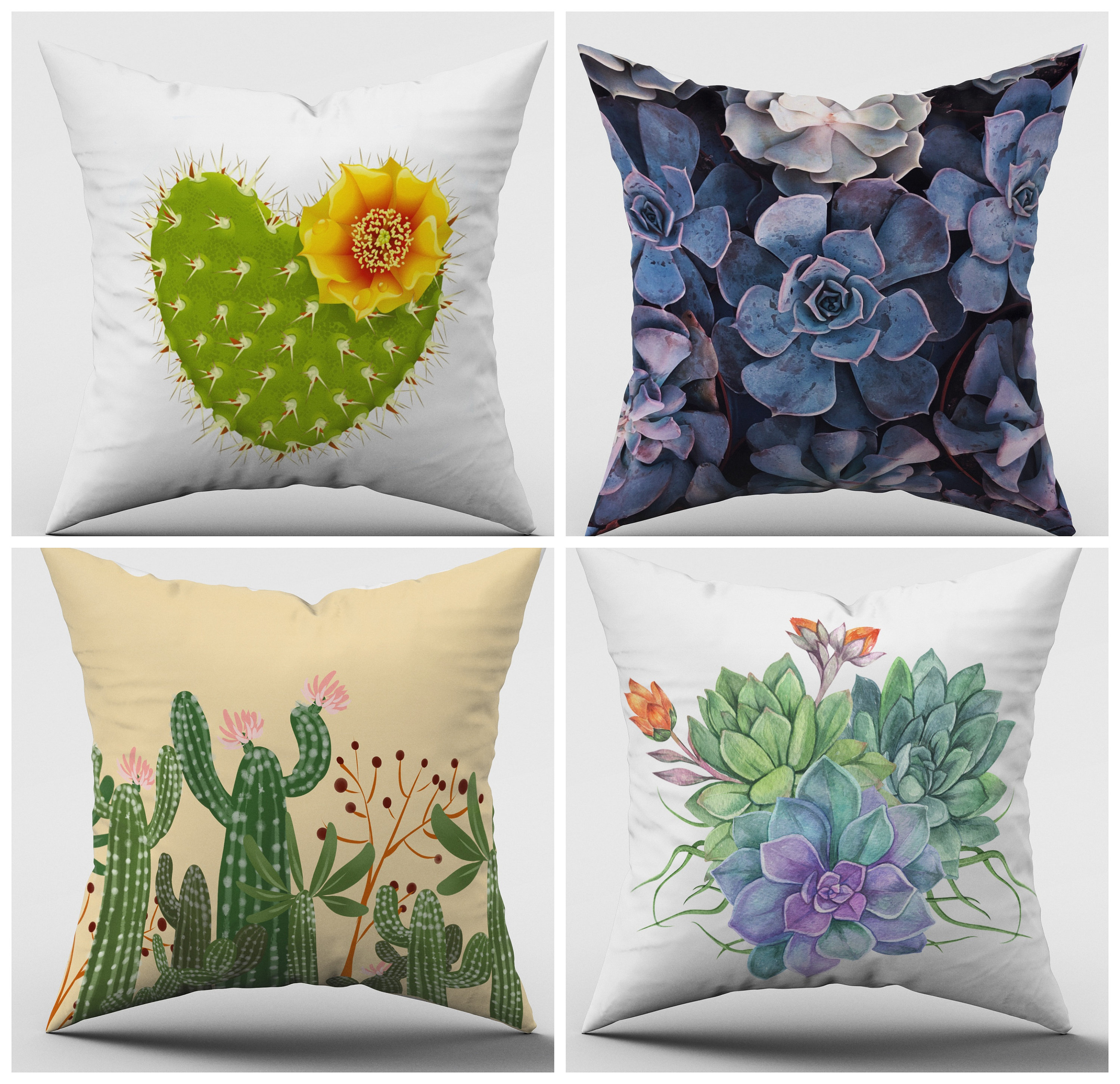 Succulent Pillow Cactus Throw Pillow CoverDesert Cactus Etsy