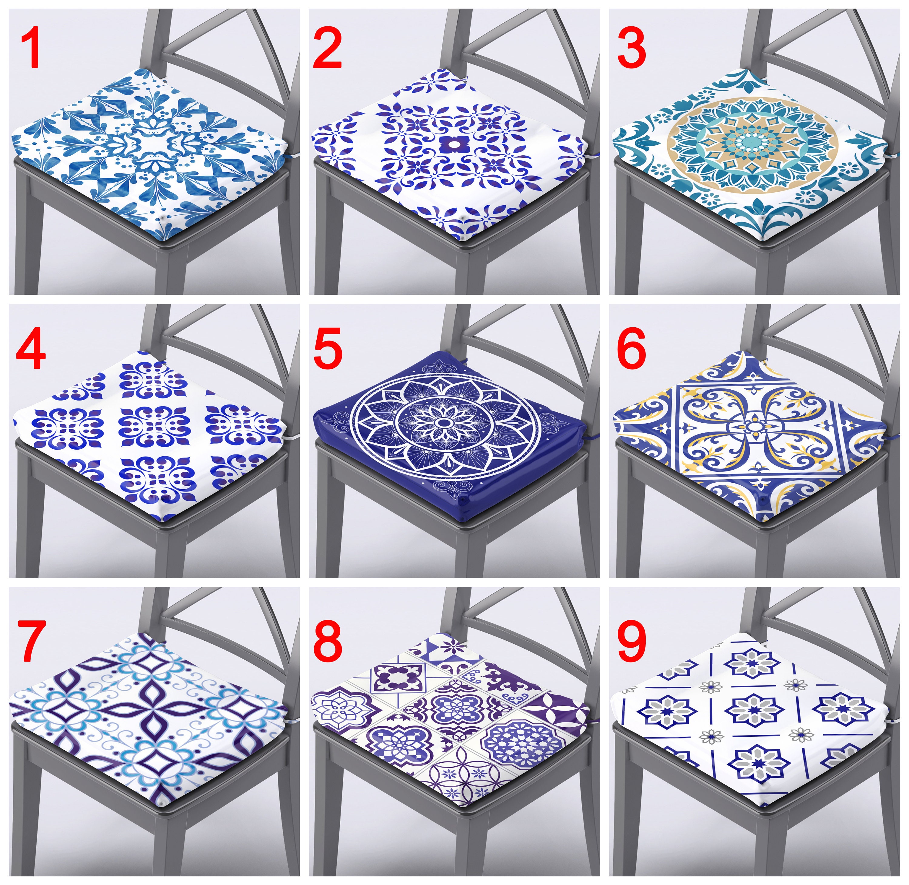 Blue chair pads hotsell