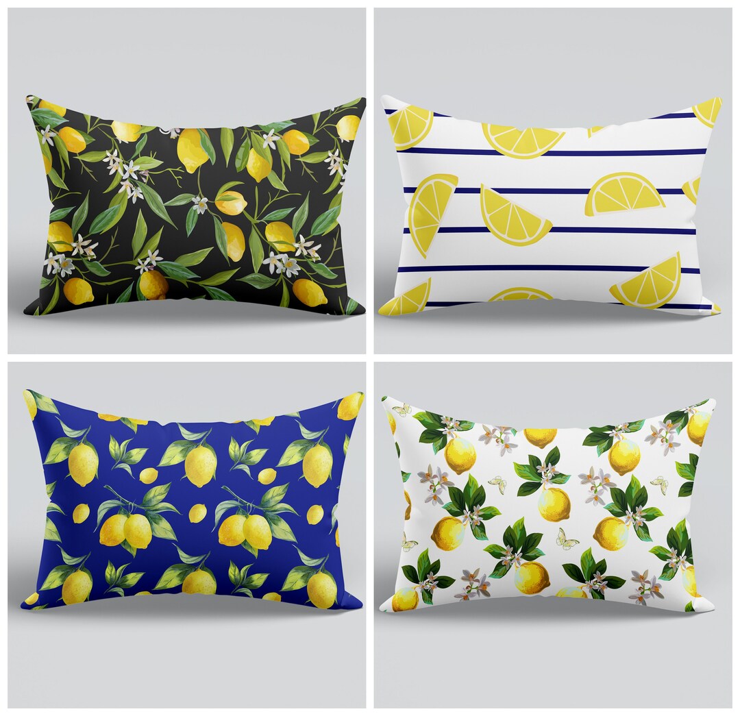 Lemon Outdoor Pillow Coverlemon Lumbar Pillowlemon Throw