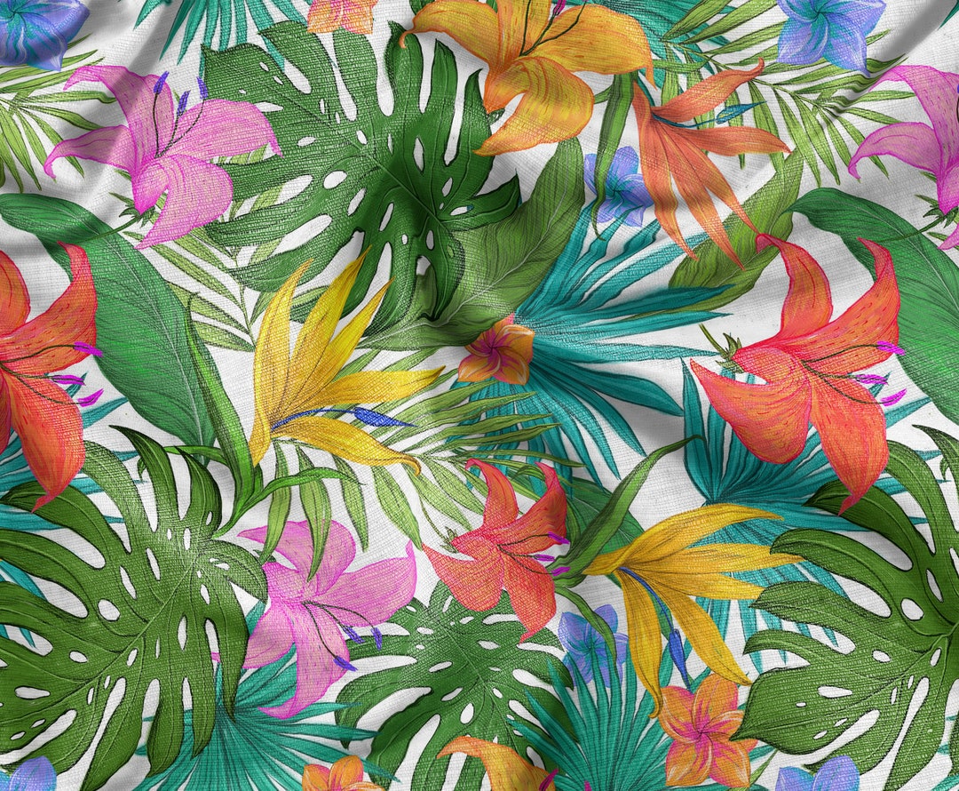 Tropical Outdoor Fabric by the Yard Upholstery Fabric Plant - Etsy