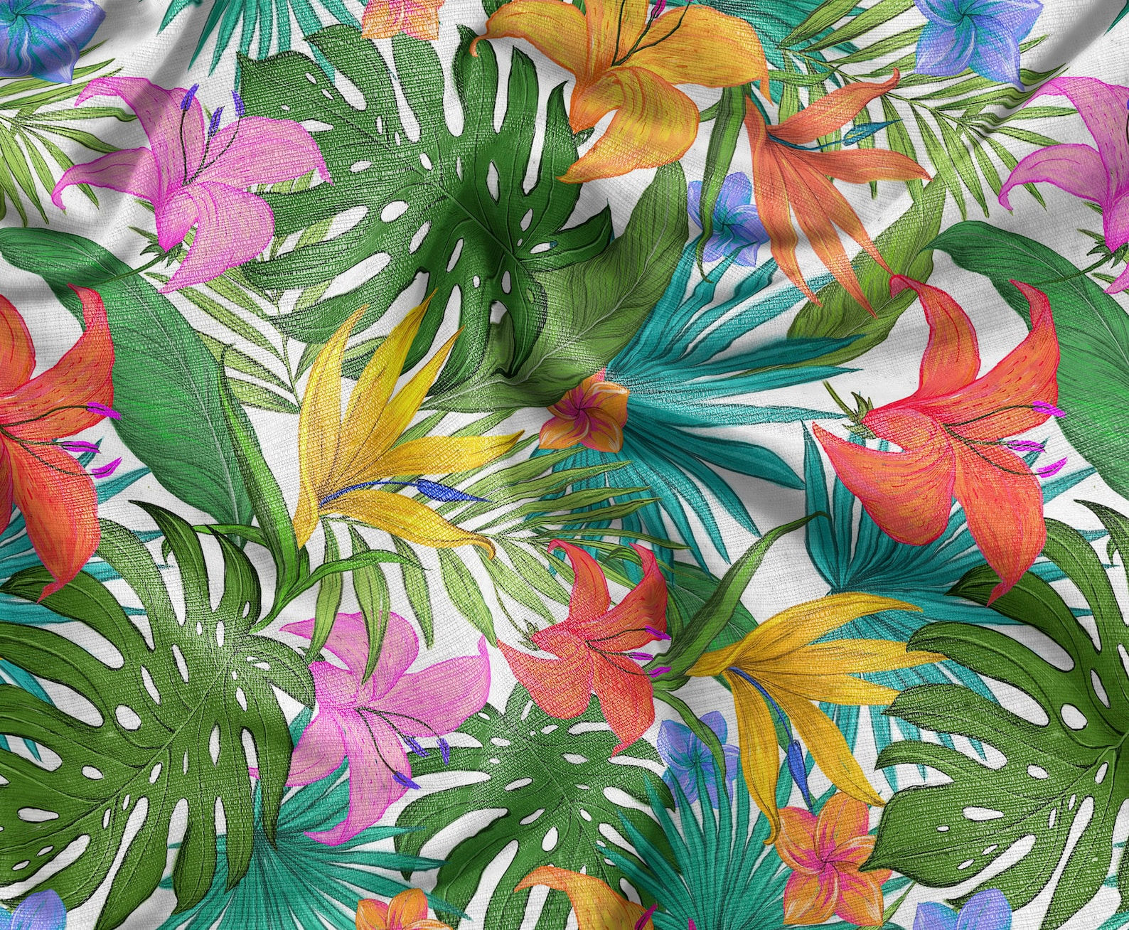 thumbnail interactive-video image 1 of Tropical Leaf Upholstery Fabric By The Yard,Exotic Floral Banana Leaves 1 of 11
