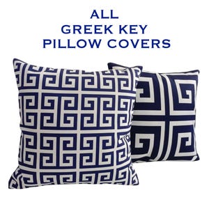 Greek Key Navy and White Pillow Cover Geometric Throw Pillow cover Greece cushion Greek Decor Greek Pattern Home Decor Navy Cushion Cover