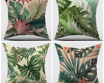 Outdoor Tropical Pillow Cover|Outdoor Cushion|Garden Pillow|Tropical Cushion Case|Outdoor Throw Pillow|16x16 18x18 20x20 Outdoor Pillow