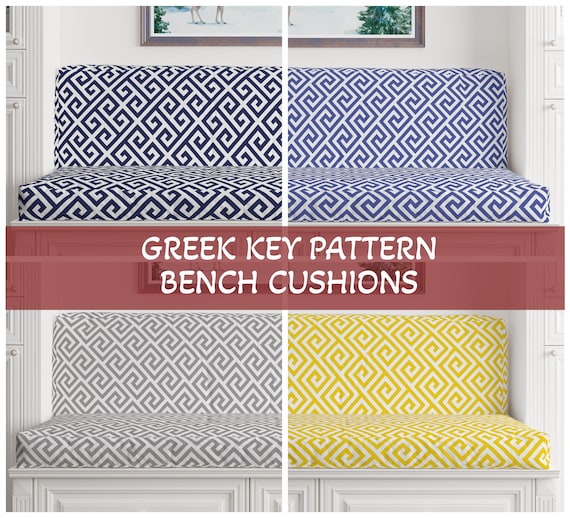 Greek Key Cushions and Covers CUSTOM Size Bench Cushions With Foam and Fiber Fillings Replacement Cushion Covers Etsy Canada
