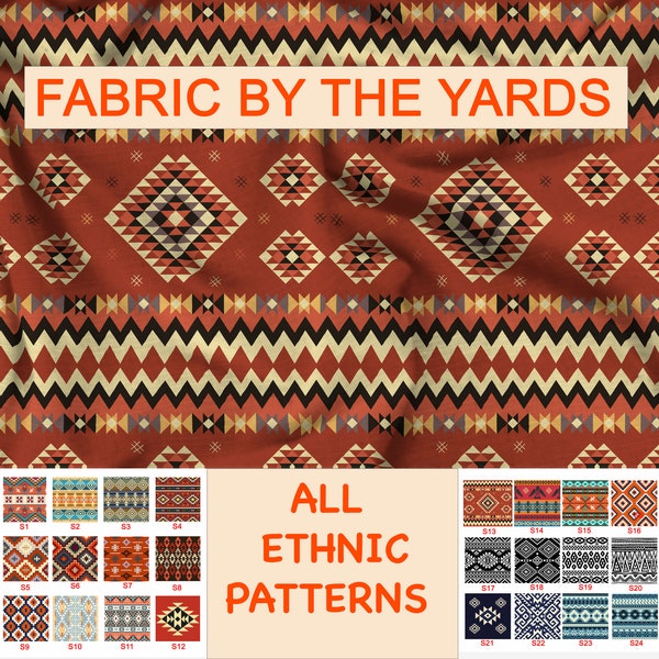 Southwestern Outdoor Fabric by the yard, Upholstery Fabric, Plant fabric, table runner, seat fabric, digital print fabric