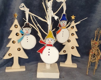 Stained Glass Snowman Suncatcher/Decoration