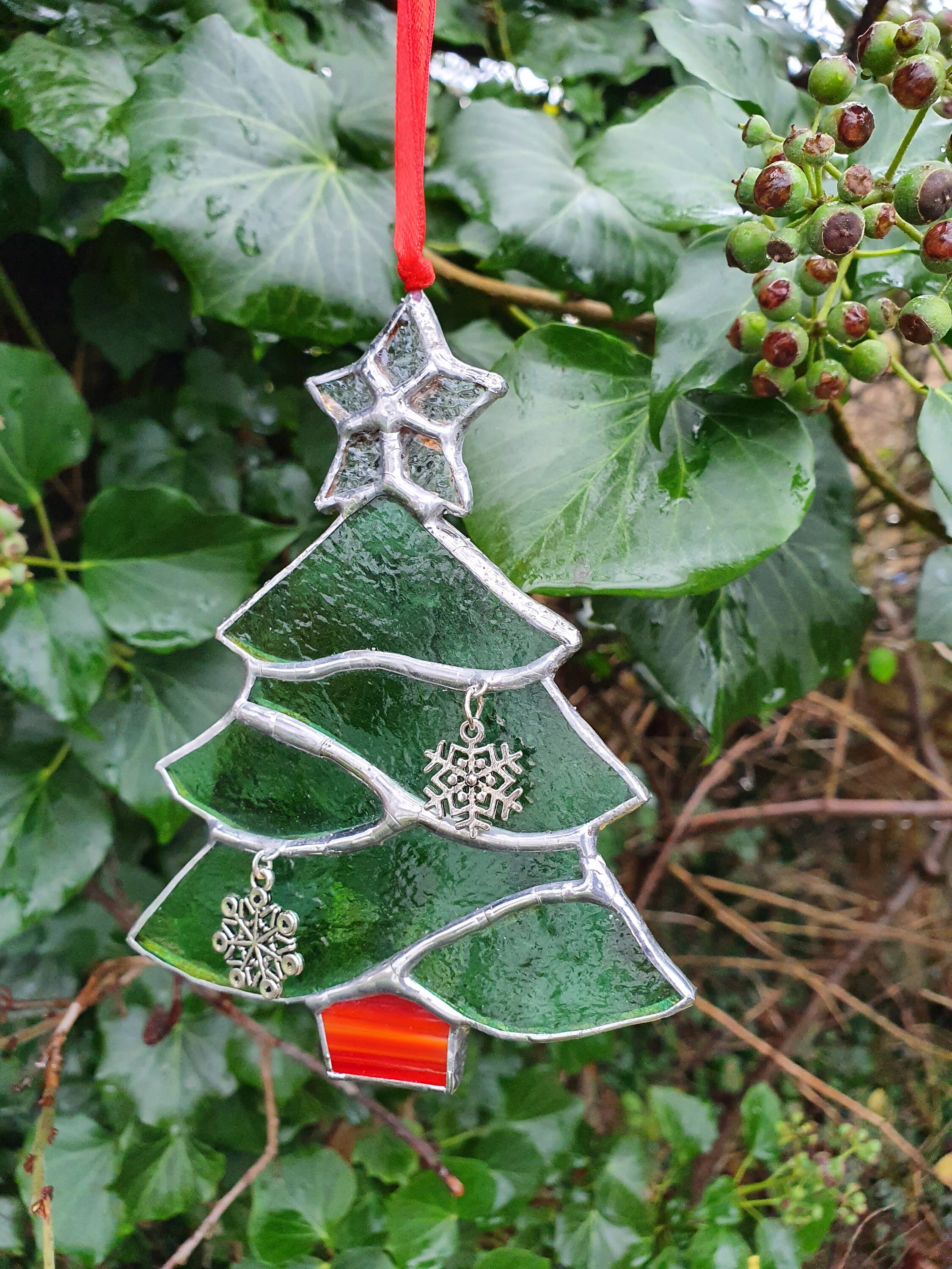 Stained glass christmas sale ornaments