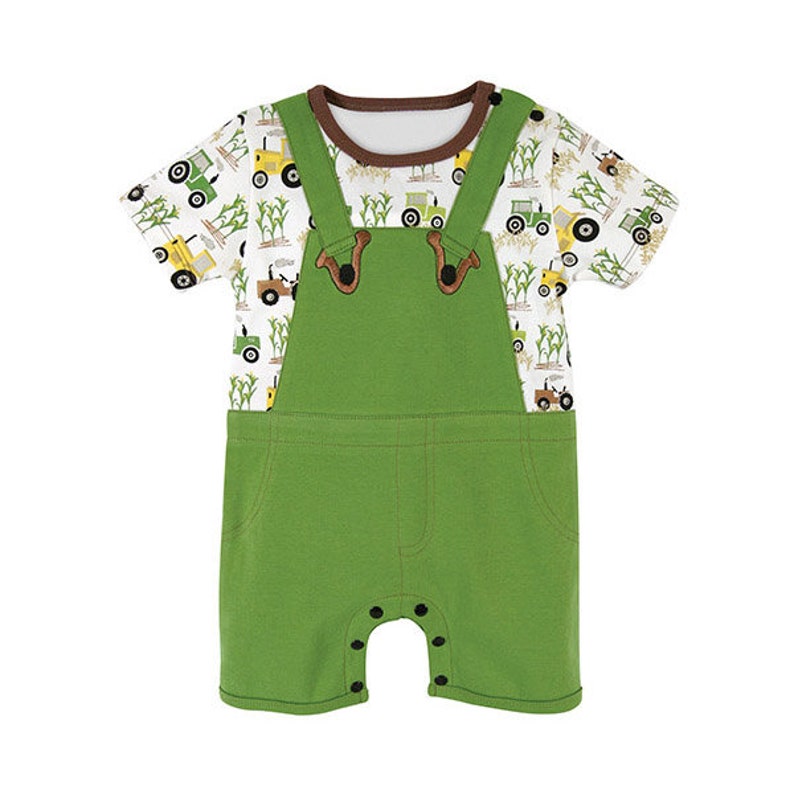 3-6 Months Baby Size Cute Farm Tractor Romper