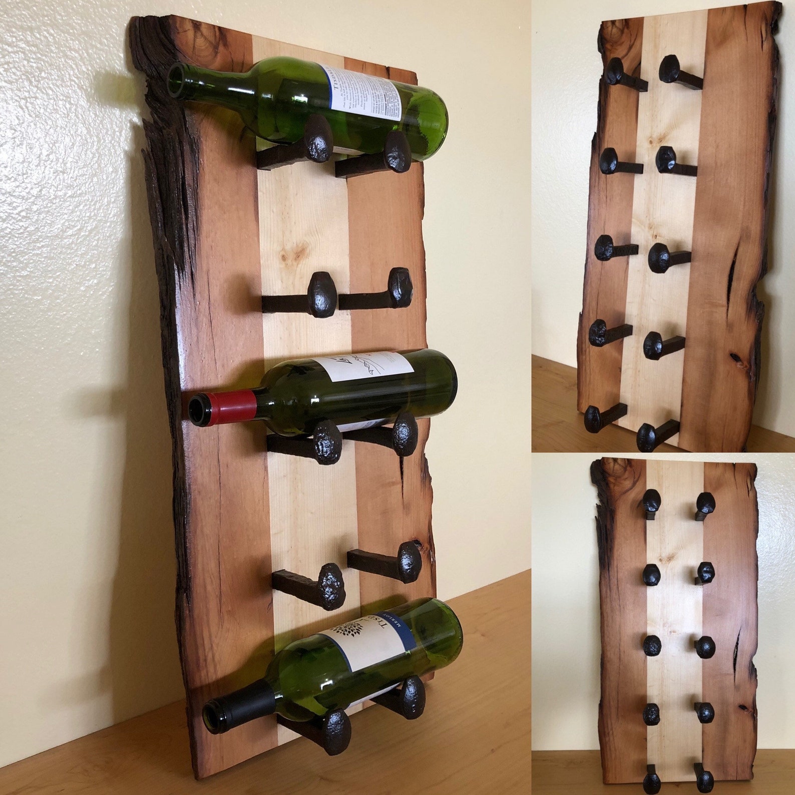 Liveedge Wall Mounted Wine Rack Etsy