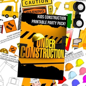 Kids Construction Themed Party Printables / Construction Cake image 10