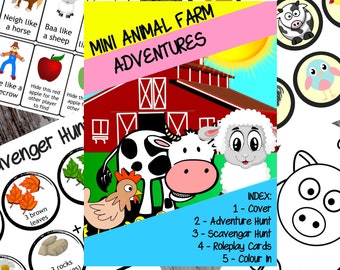 Mini Animal Farm Activity Book for Kids