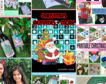 Christmas Printable Activity Book / Christmas Photo props / Christmas Games / Christmas Colouring Book and Tees / Christmas Bunting Flags