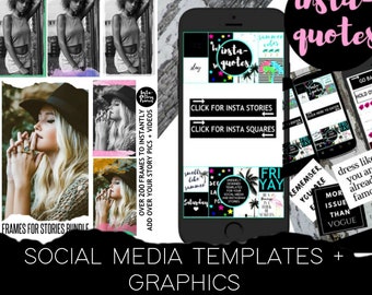 PNG Frames for Facebook and Instagram Stories and QUOTES for Stories and Feeds / Social Media Templates + Graphics - Insta Quotes and Frames
