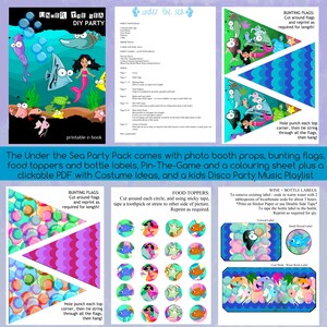 Printable Under the Sea Party for Kids / Under the Sea Themed decorations / Under the Sea Photo Props and Party Cake Toppers / Sea Parties image 7