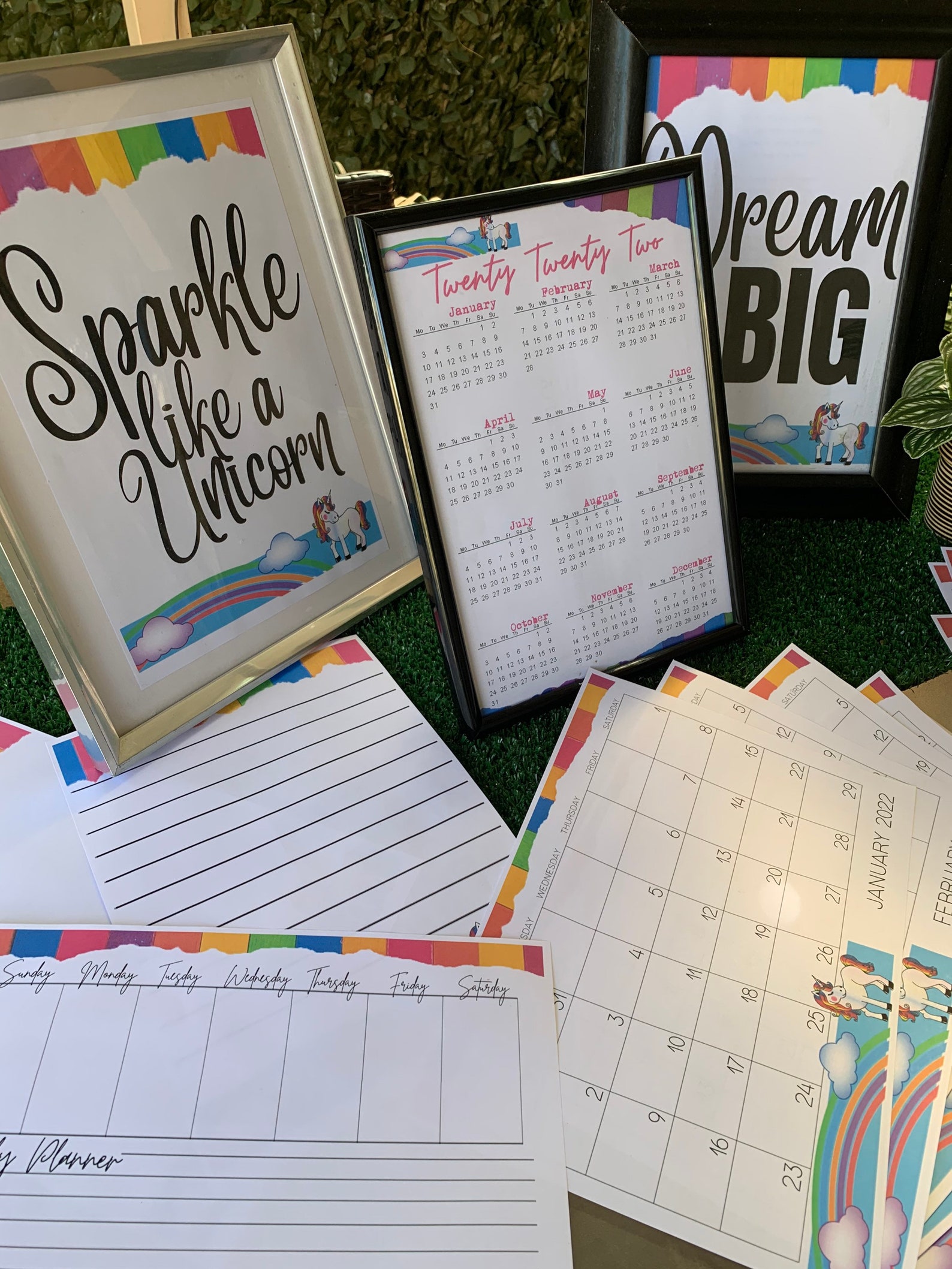 2023 2024 UNICORN THEME Printable Calendars And Planners Etsy