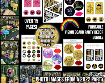 VISION BOARD PARTY Decorations for hosting a Vision Board Workshop or Party / Printable Vision Board Party Decor / Updated for 2023+