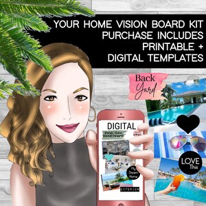 HOME Inspos Vision Board Home Design / Home Makeover Vision Board / Home Interior and Exterior Design Printable and Digital Mood Board Kit image 3