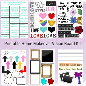 HOME Inspos Vision Board Home Design / Home Makeover Vision Board / Home Interior and Exterior Design Printable and Digital Mood Board Kit image 9