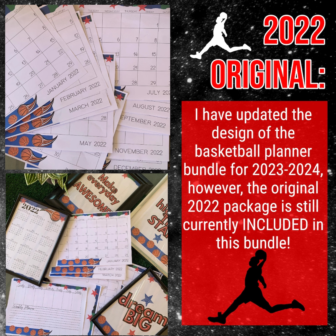 2025 2025 Basketball Printable Calendar and Planners / 12 Etsy