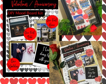 VALENTINES GIFTS / Valentines and Anniversary Mood Board Templates for Gifts / Create a Valentines Poster / Valentines Canva and Printables