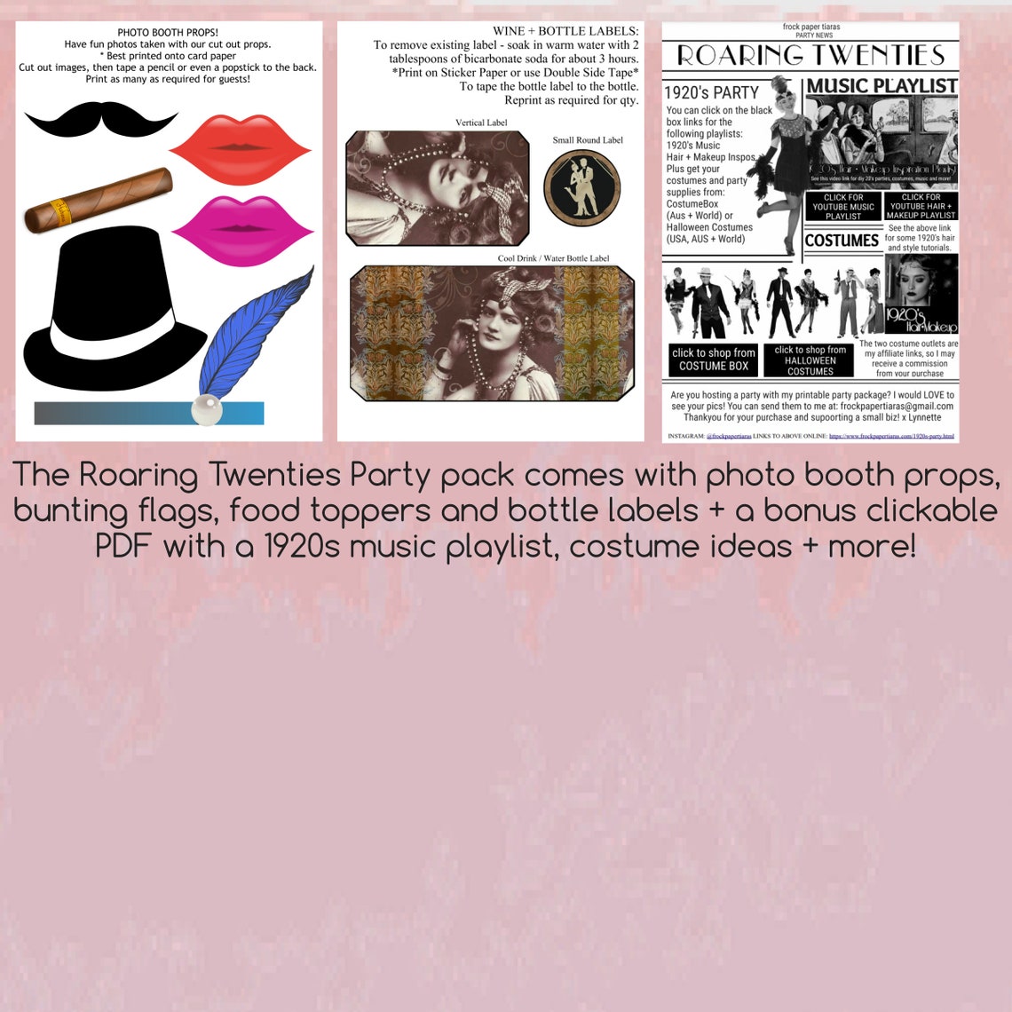 Roaring Twenties Printable Party / Roaring 20s Photo Booth | Etsy