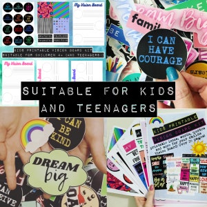 KIDS Vision Board Kit / Vision Board Printables / Vision Board for Kids / Kids Affirmations / Kids Positive Quotes / Updated Oct 2022 image 6