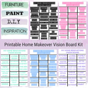 HOME Inspos Vision Board Home Design / Home Makeover Vision Board / Home Interior and Exterior Design Printable and Digital Mood Board Kit image 8