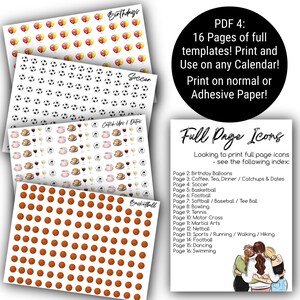 Family Calendars and Planners Scrapbooking Templates / 2024 Calendars / Calendar, Journal Stickers, Planner Stickers, Digital download image 5